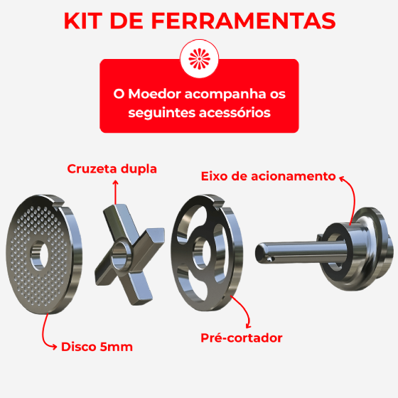 Picador Moedor de Carne Boca 98 de Ferro Fundido 220v CAF