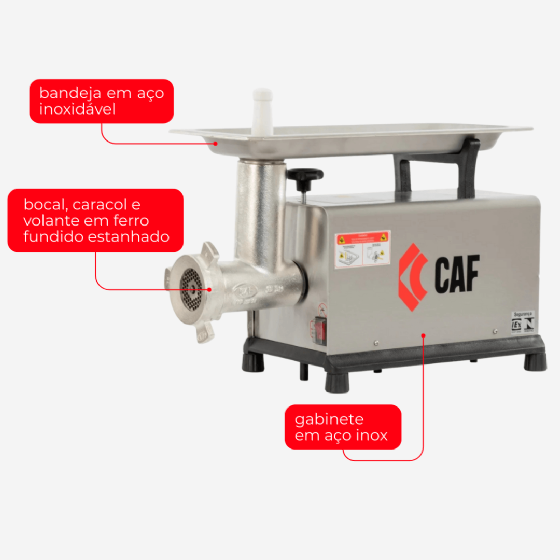 Picador Moedor de Carne Boca 10 de Ferro Fundido Bivolt CAF