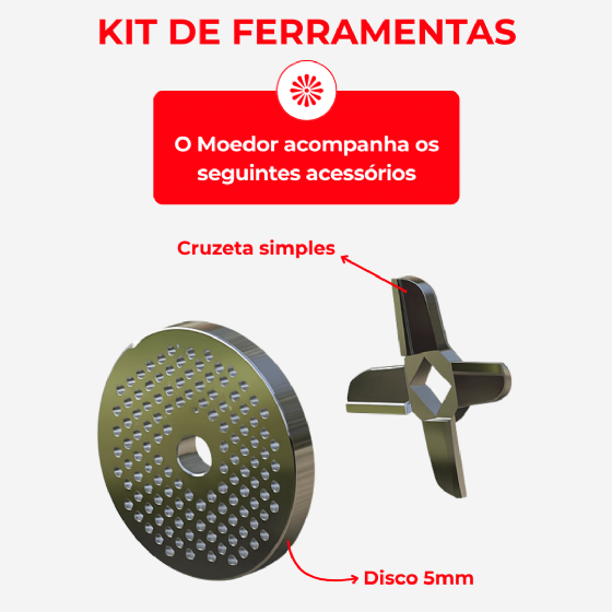 Picador Moedor de Carne Boca 10 de Ferro Fundido Bivolt CAF
