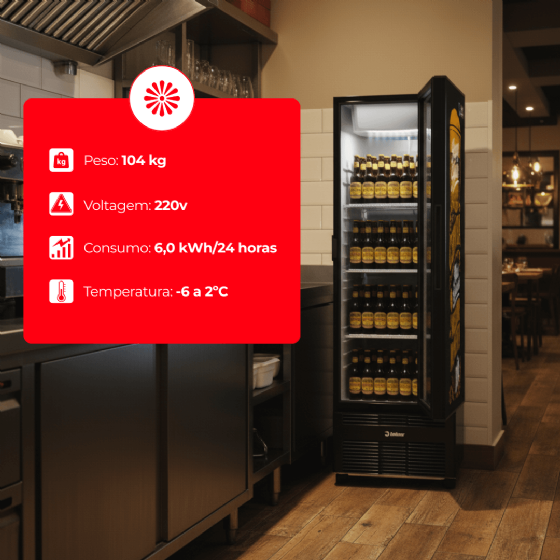 Cervejeira 485 Litros Porta Cega Adesivada Happy Hour CCV315 220v Imbera