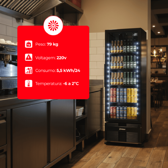 Cervejeira 393 Litros Porta de Vidro Full Black CCV290 220V Imbera