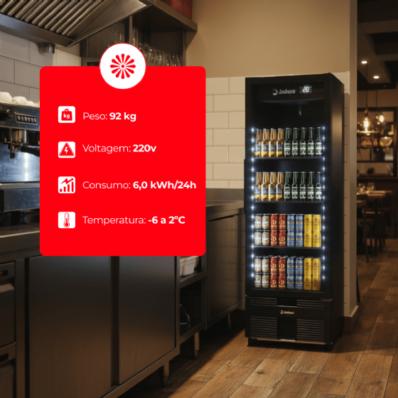 Cervejeira 485 Litros Porta de Vidro Full Black CCV315 220V Imbera