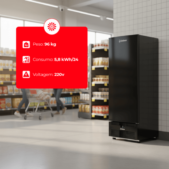 Freezer Vertical Tripla Ação 561 Litros Porta Sólida Preta EVZ21 220v Imbera