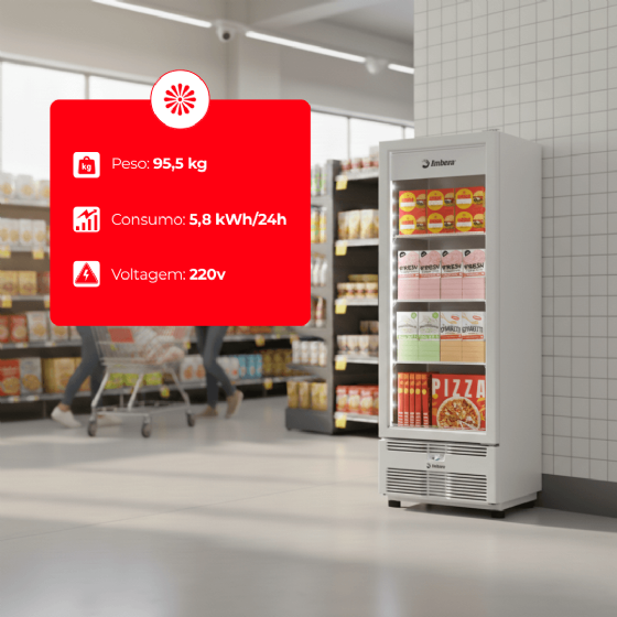 Freezer Vertical Tripla Ação 576 Litros Porta de Vidro Branca EVZ21 220v Imbera