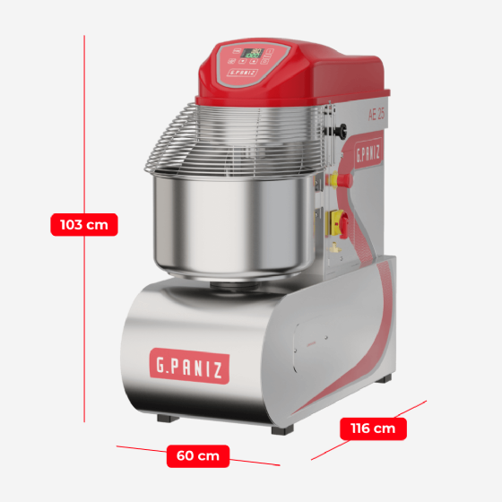Amassadeira Espiral 2 Velocidades Inox AE 25 G2 Trifásico 220v G Paniz