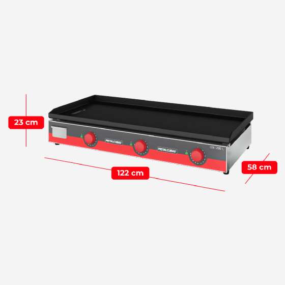 Chapa Bifeteira Elétrica 120 cm CBE 1200 L 220v Metalcubas