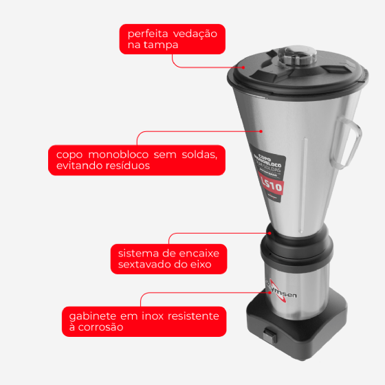 Liquidificador Comercial 10 Litros LS 10 Baixa Rotação Bivolt Skymsen