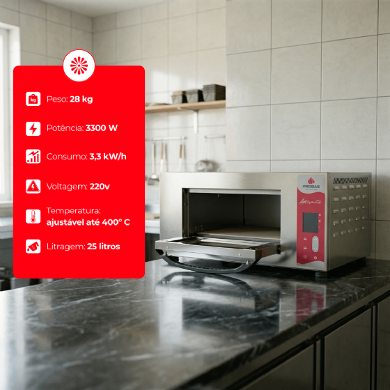 Forno Lastro Elétrico Digital Para Pizza e Pães PRART-40 220v Progás