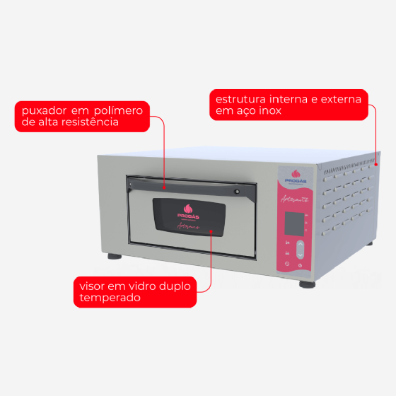 Forno Lastro Elétrico Digital Para Pizza e Pães PRART-40 220v Progás