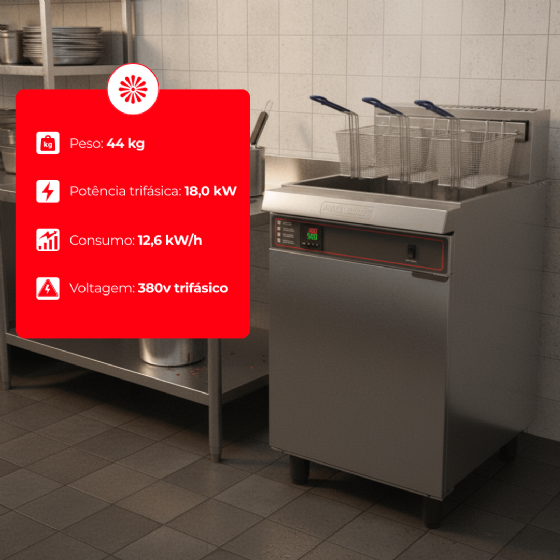 Fritadeira Elétrica Água e Óleo Premium FAO 3 C PRM 380v Trifásico Metalcubas