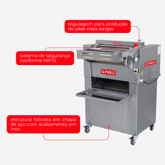 Modeladora de Pão MPS 500 Inox 220v G Paniz