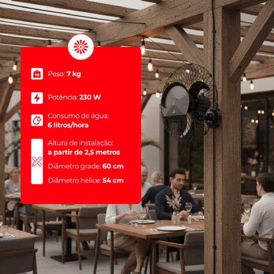 Climatizador Ventilador Atenas De Parede 60 cm 220v Goar