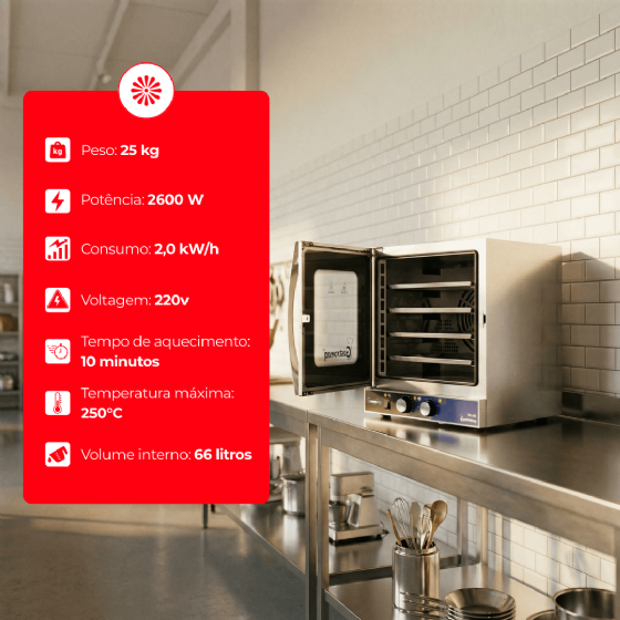 Forno Turbo Elétrico Convector Analógico FC 35  Gastrochef 220v Gastromaq