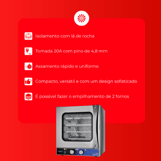 Forno Turbo Elétrico Convector Analógico FC 35  Gastrochef 220v Gastromaq