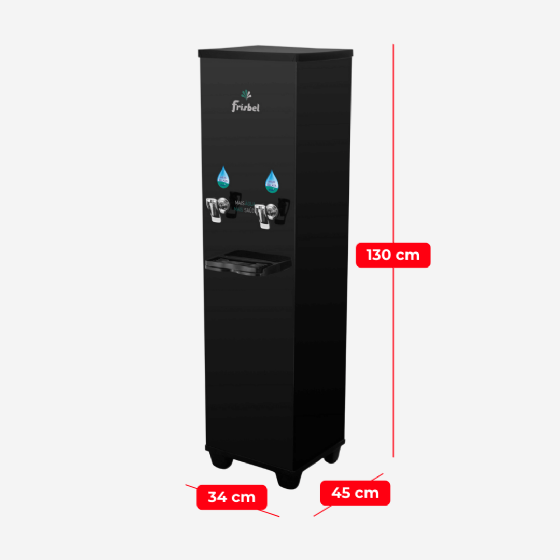Bebedouro Industrial de Coluna 1 Gelada 1 Natural 25 Litros 220v Office Black Frisbel