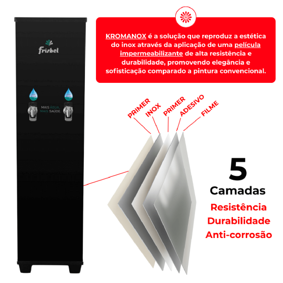 Bebedouro Industrial de Coluna 1 Gelada 1 Natural 25 Litros 220v Office Black Frisbel