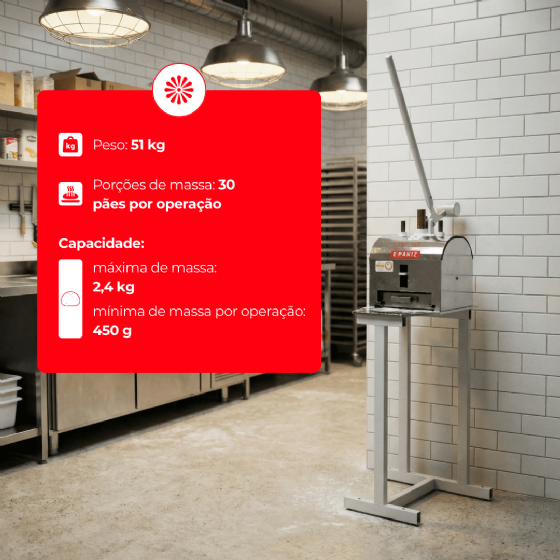 Divisora de Massas DV 30 Pedestal Inox G Paniz