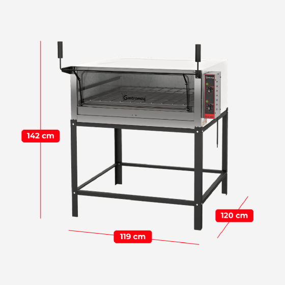 Forno Lastro Elétrico Pedra Refratária Simples FLE 950 PG 220v Inox Gastromaq