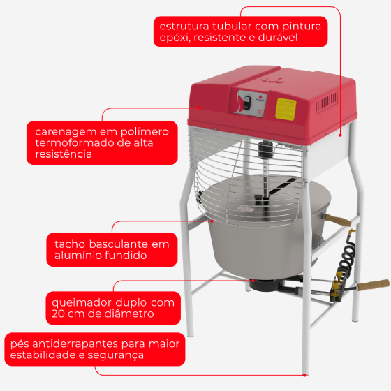 Misturador Industrial 40 Litros PRMQ-40 G3 Bivolt Progás