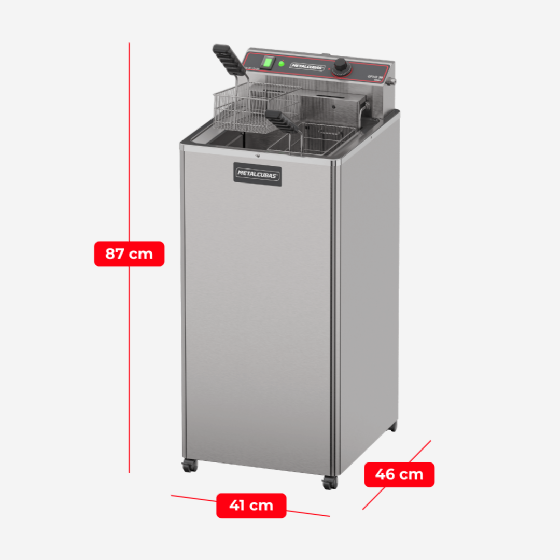 Fritadeira Elétrica Água e Óleo 30 Litros 8000 W GFAO 30 P 220v Metalcubas