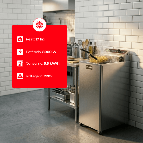 Fritadeira Elétrica Água e Óleo 30 Litros 8000 W GFAO 30 P 220v Metalcubas