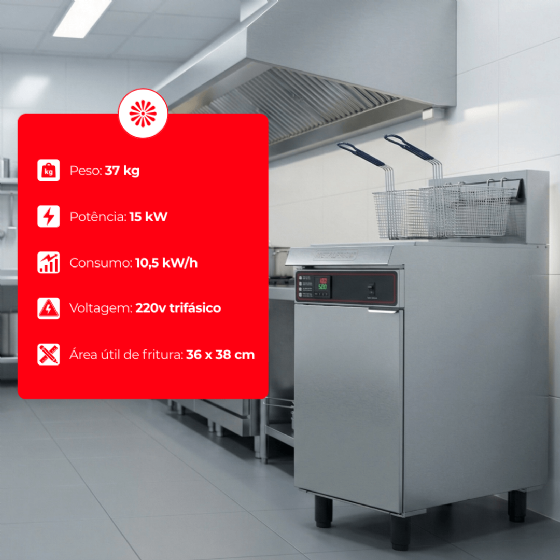 Fritadeira Elétrica Água e Óleo 30 Litros FAO 2 C PRM Trifásico 220V Metalcubas