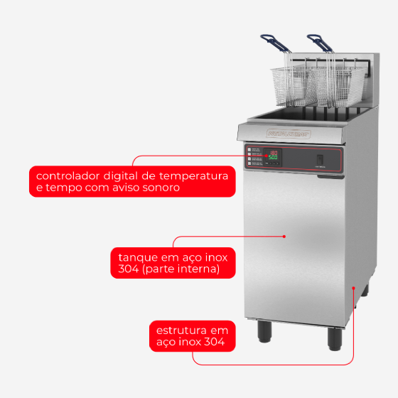 Fritadeira Elétrica Água e Óleo 30 Litros FAO 2 C PRM Trifásico 220V Metalcubas
