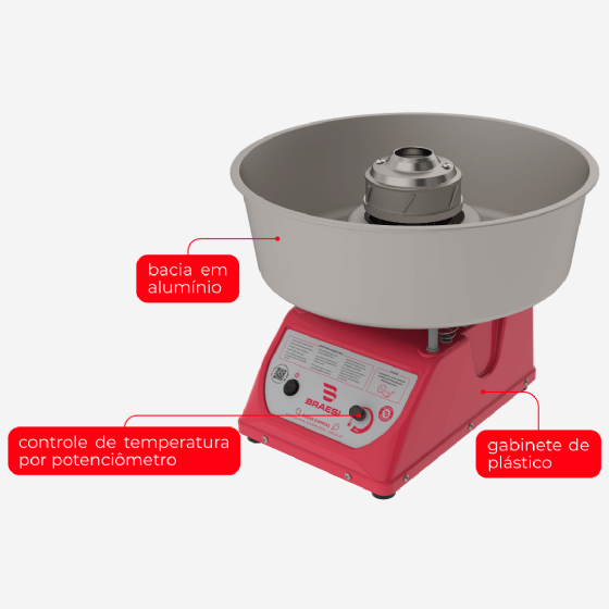 Máquina de Algodão Doce ADB-02 Aluminio Bivolt Braesi