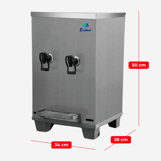 Bebedouro Industrial de Bancada 1 Gelada 1 Natural Inox 10 Litros 220v Frisbel
