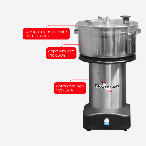 Cutter Processador De Alimentos 08 Litros CR-8 Inox 220v Skymsen
