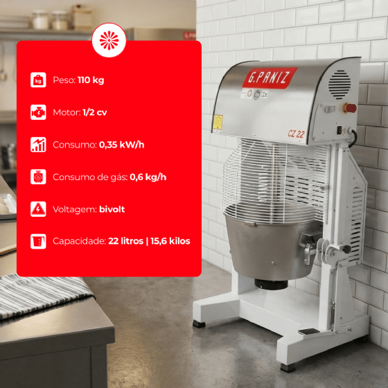 Misturador Industrial Cozerella CZ 22 Epóxi Bivolt G Paniz