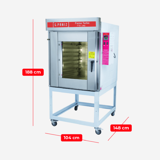 Forno Turbo 8 Esteiras Elétrico FTE 240 Trifásico 220v G Paniz