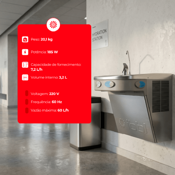 Purificador de Pressão Refrigerado 2 Torneiras PDF-300 220v IBBL