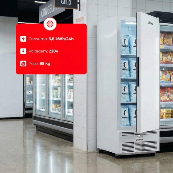 Freezer Vertical Tripla Ação 594 Litros Porta Sólida Branca EVZ21 MAX 220v Imbera