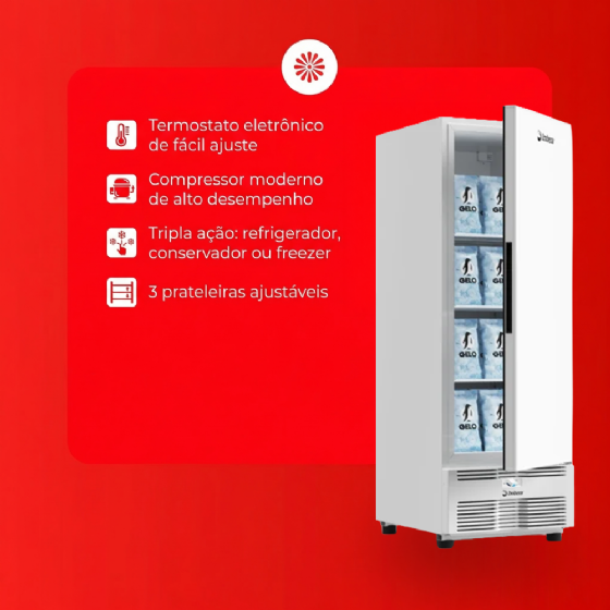 Freezer Vertical Tripla Ação 594 Litros Porta Sólida Branca EVZ21 MAX 220v Imbera