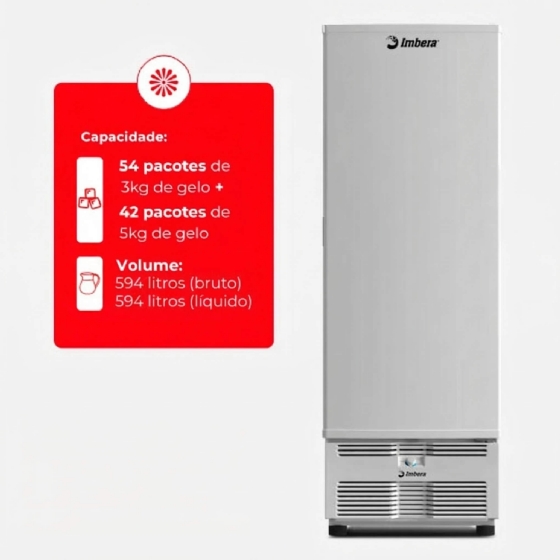 Freezer Vertical Tripla Ação 594 Litros Porta Sólida Branca EVZ21 MAX 220v Imbera