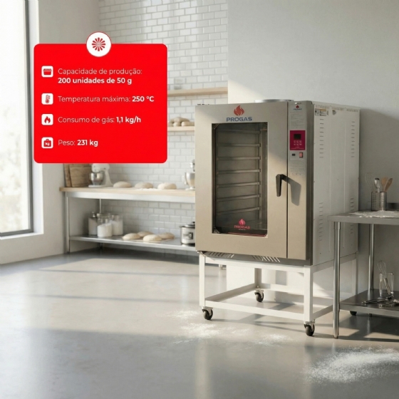 Forno Turbo 8 Esteiras à Gás PRP 8000 Progás