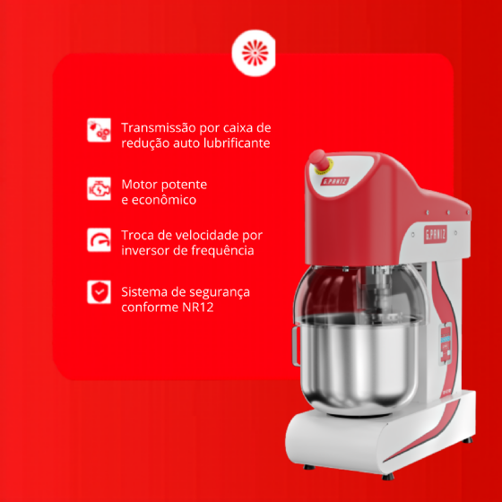 Batedeira Planetária 12 Litros BP 12 RP 220v G Paniz