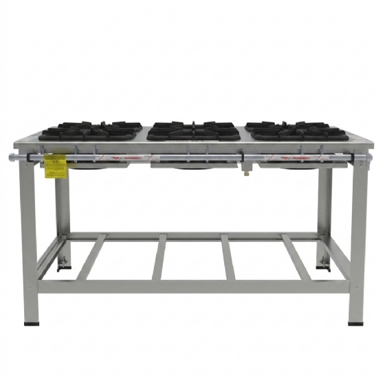 Fogão Industrial 6 Bocas Centro Misto Inox FGI 46 CM Gastromaq