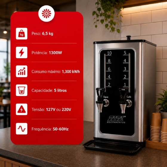 Cafeteira Elétrica Coffe Line 5 Litros Inox 110v Titã