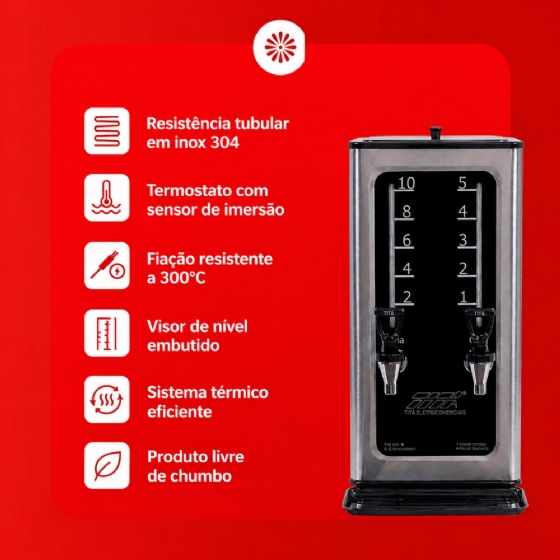 Cafeteira Elétrica Coffe Line 5 Litros Inox 110v Titã