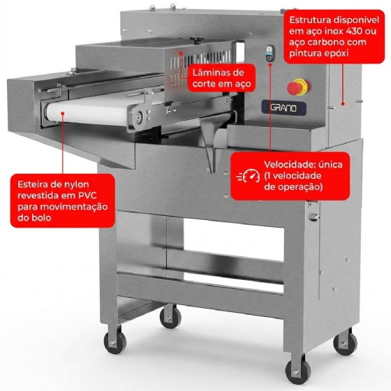 Fatiadora de Bolo Profissional Total Inox FBH240 220v Grano