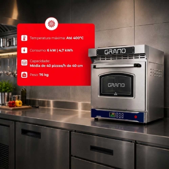 Forno Pizzaiolo Inox Sem Cavalete 220V Grano