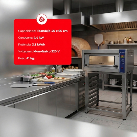 Forno Lastro Elétrico com Cavalete FL4060 220v Grano