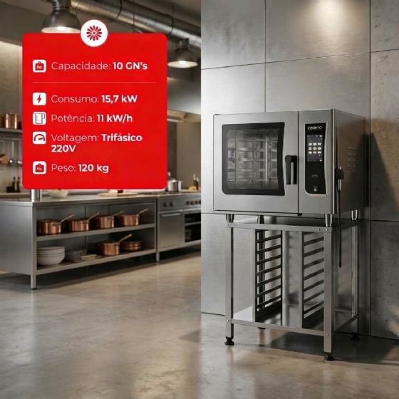 Forno Combinado Profissional com Cavalete CCS06 Trifásico 220V Grano