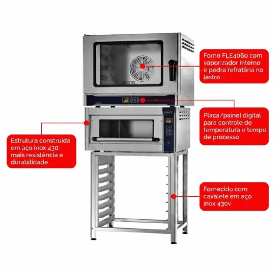 Forno Totem Due FCL4060 com Cavalete Grano