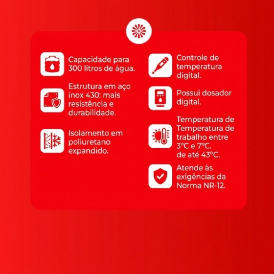 Resfriador de Água Profissional Inox RA300 Grano