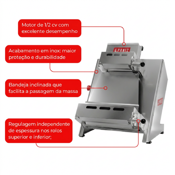 Modeladora de Pizza MDP 360 G2 Inox Bivolt G Paniz