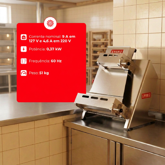 Modeladora de Pizza MDP 360 G2 Inox Bivolt G Paniz