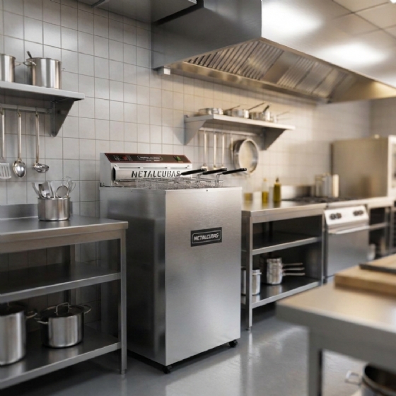 Fritador Água e Óleo Elétrico 25 Litros De Pedestal 220V Fao 25 800W Metalcubas